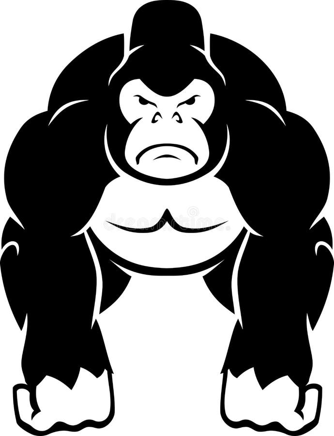 Tough Gorilla Cartoon Mascot Symbol Stock Vector - Illustration of ...