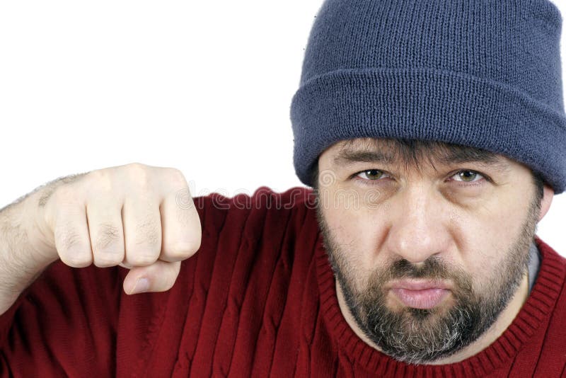 Tough guy punching stock image. Image of brutality, hair 22291903