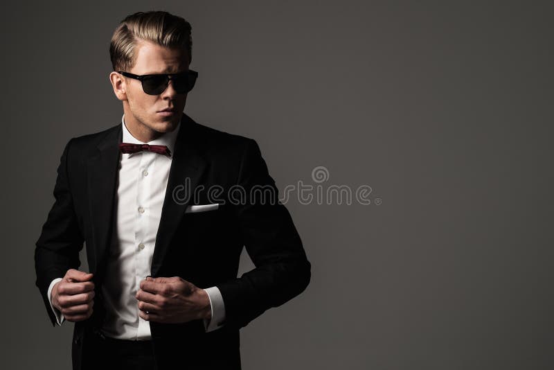 Tough sharp dressed man stock photography