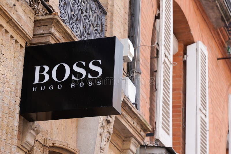 Hugo Boss Shop Sign Text and Logo Brand Front of Store of Men Boys ...