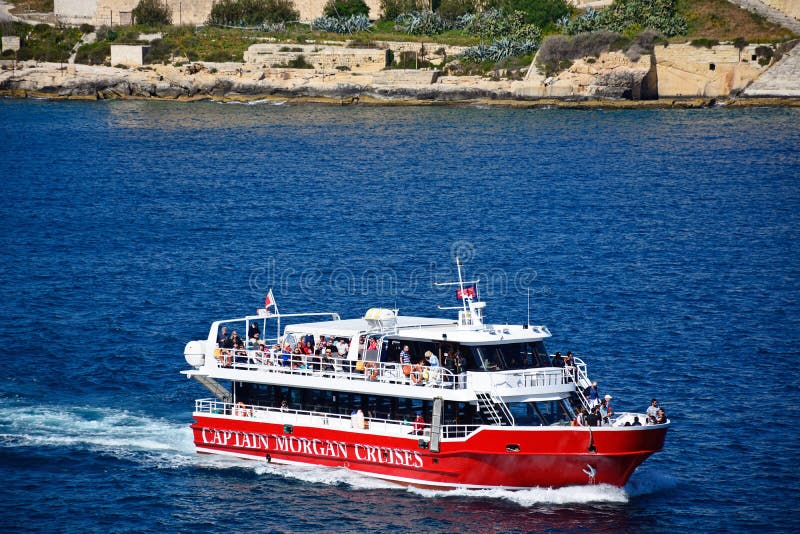 Tour Boat in the Harbour, Valletta. Editorial Photography Image of
