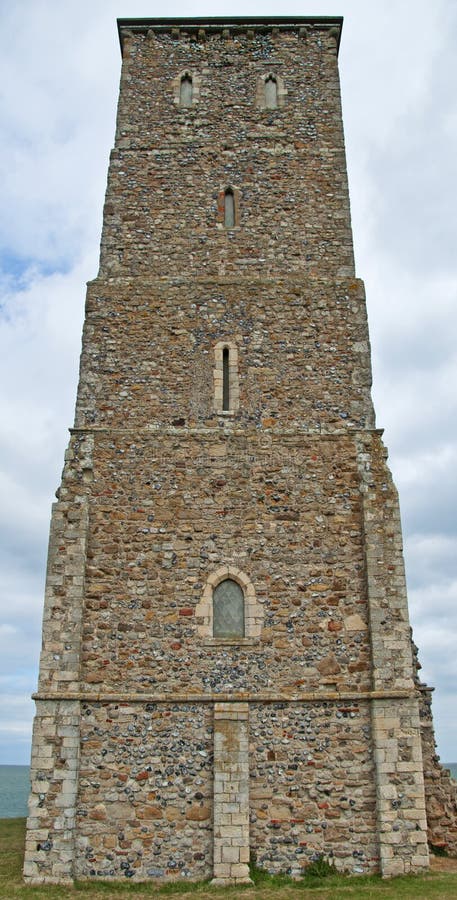 One of the twin towers found at Reculver in Kent, England. This 12th Century ruined church stands inside a Roman 'Saxon Shore Fort'. One of the twin towers found at Reculver in Kent, England. This 12th Century ruined church stands inside a Roman 'Saxon Shore Fort'.