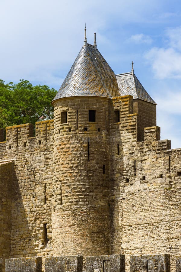 Witch s hat towers in the Cite Medievale de Carcassonne,France. UNESCO World Heritage Site. Witch s hat towers in the Cite Medievale de Carcassonne,France. UNESCO World Heritage Site.