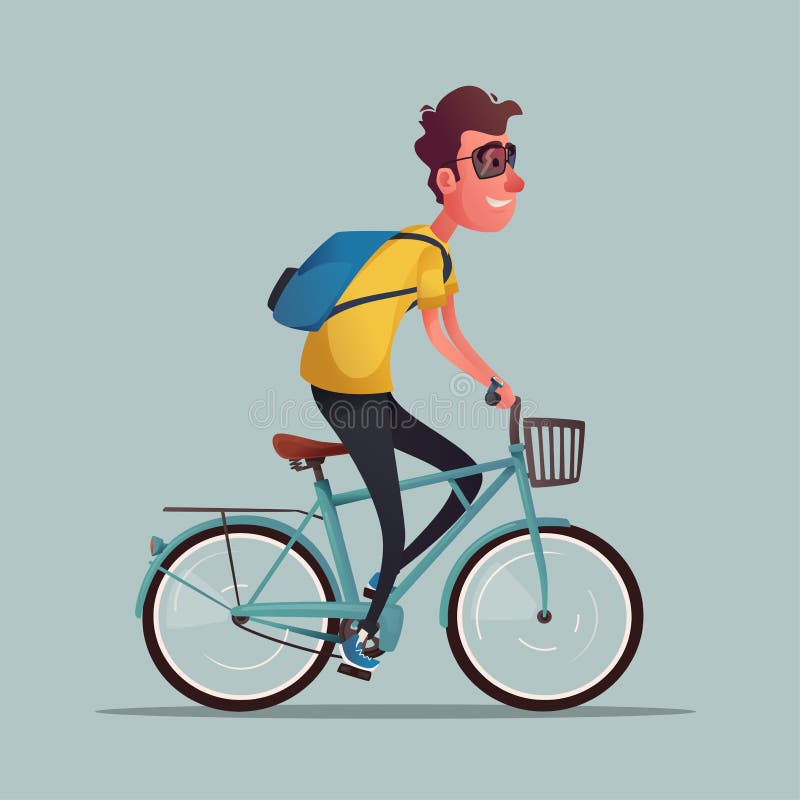 Tour drôle d'homme un vélo Bicyclette de vintage Illustration de vecteur de dessin animé illustration stock Tour drôle d'homme un vélo Bicyclette de vintage Illustration de vecteur de dessin animé illustration stock