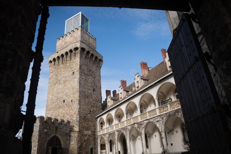 Tower of Rothschild Castle in Waidhofen an der Ybbs, Mostviertel, Lower Austria, Austria. Tower of Rothschild Castle in Waidhofen an der Ybbs, Mostviertel, Lower Austria, Austria