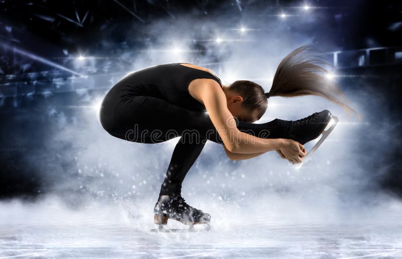 Tour. patinage artistique féminin en action