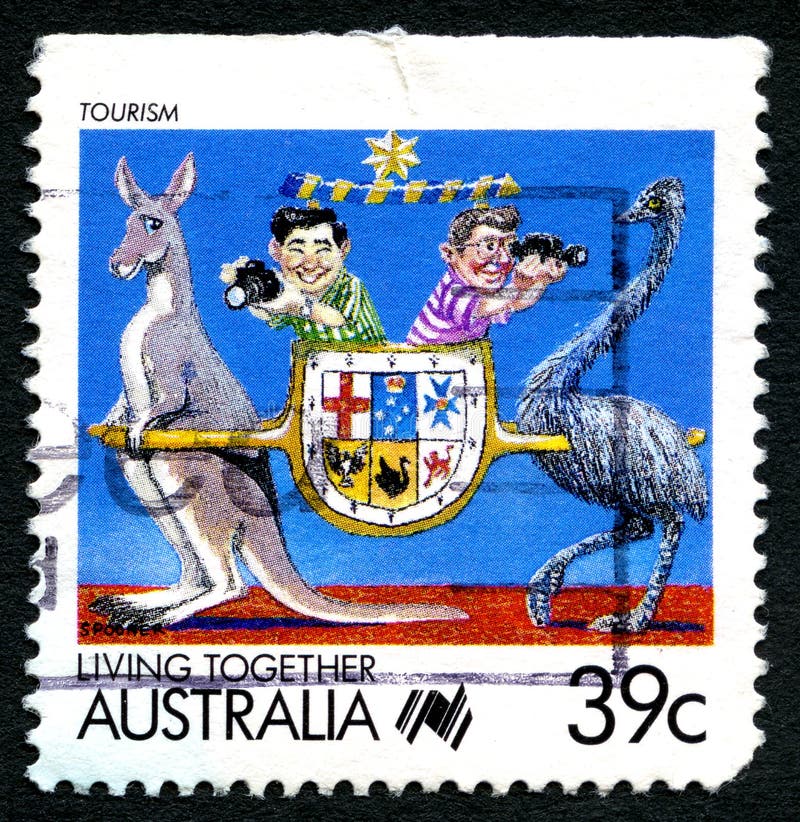 Tourism in Australia Postage Stamp royalty free stock photography Tourism in Australia Postage Stamp royalty free stock photography