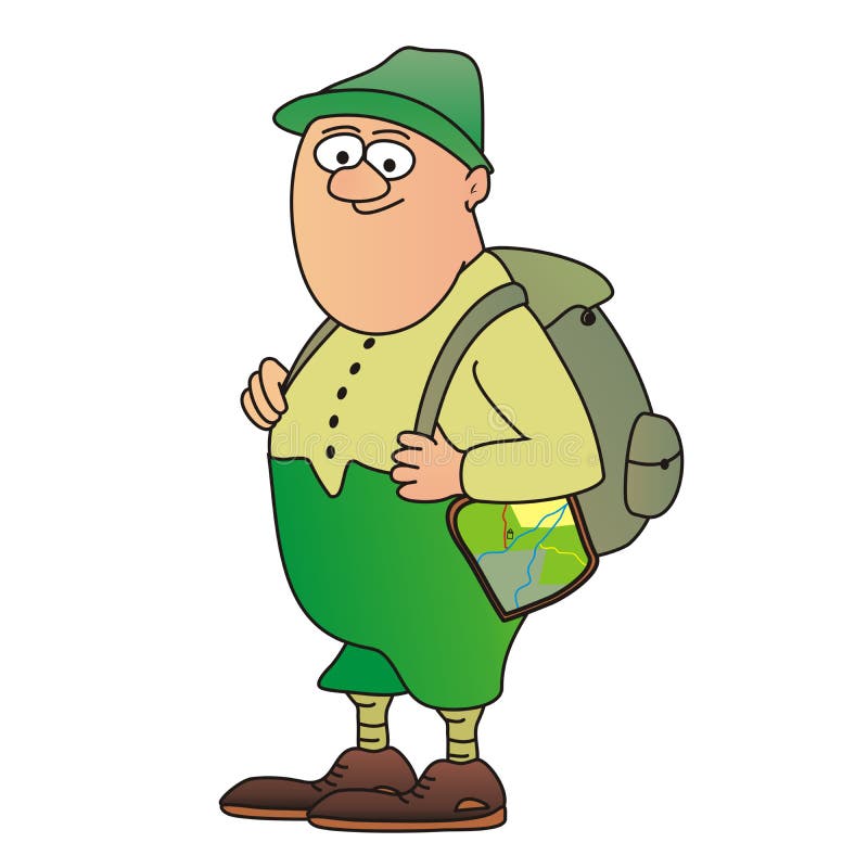 Tourist, single person vector illustration