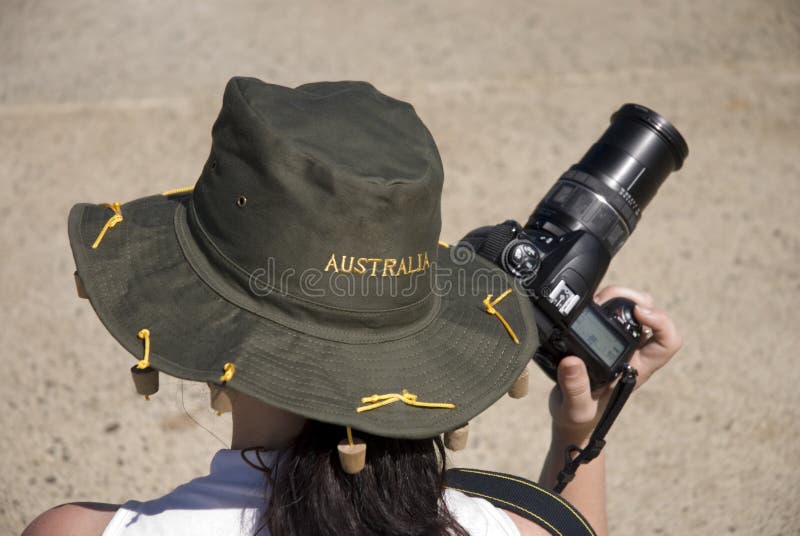Tourist with Camera/Australia Stock Photo Image of head, waiting 2354112