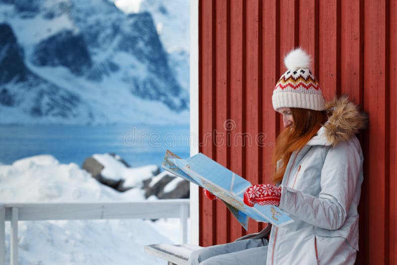 Girl on Lofoten stock image. Image of girl, atlantic - 29941399