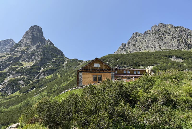 Tourist house in the Tatra mountain royalty free stock photo
