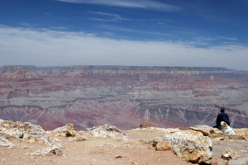 Tourist looking at Grand Canyon