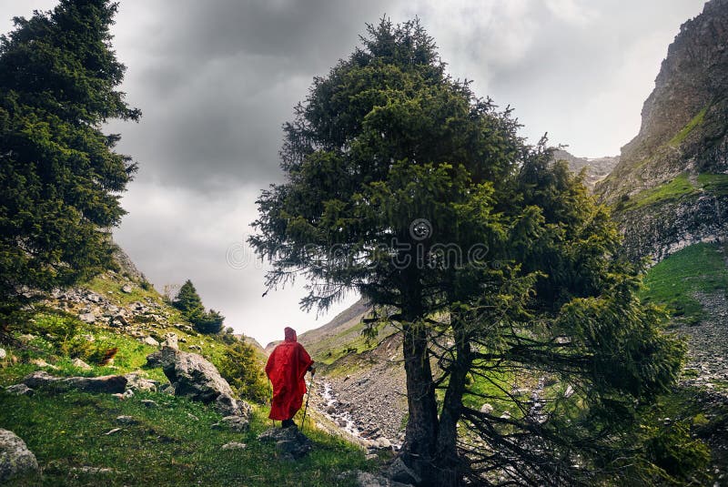 Tourist in the mountains royalty free stock images Tourist in the mountains royalty free stock images
