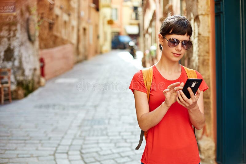 Tourist in the old town