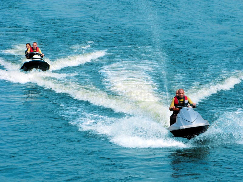 Tourist resort, water entertainments, water motorcycle, people stock photography Tourist resort, water entertainments, water motorcycle, people stock photography