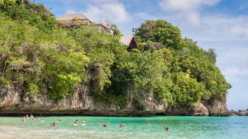 Tourist Swimming at a Private Beach in Bali Editorial Image - Image of