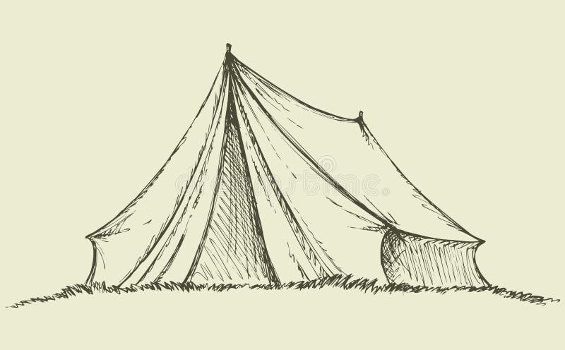 Tourist Tent. Vector Drawing Stock Vector - Illustration of habitation ...