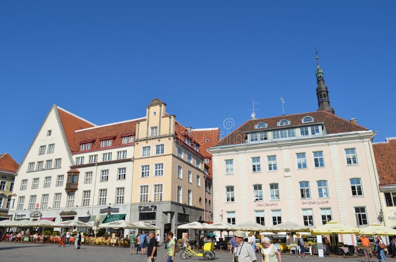 Picture of a TALLIN , ESTONIA. 24 AUGUST 2015- Tourist view of Old Town architecture in Tallinn, Estonia