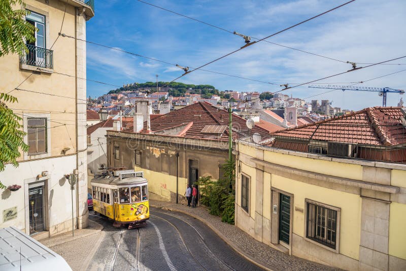 Touristic place in downtown Lisbon, Portugal, Europe