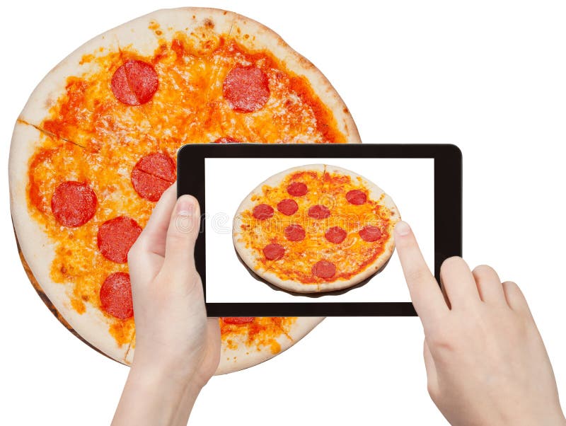 Touristische Fotografien Der Italienischen Pizza Mit Salami Stockbild Bild Von Italienischen Salami