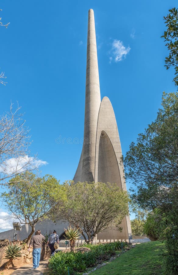 Tourists at the Afrikaans Language Monument at Paarl