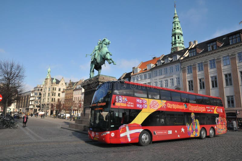 Tourists are Back To Denmark Sight Seeing Bus in Capital Editorial ...