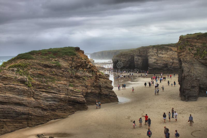 Tourists on the Beach of the Cathedrals