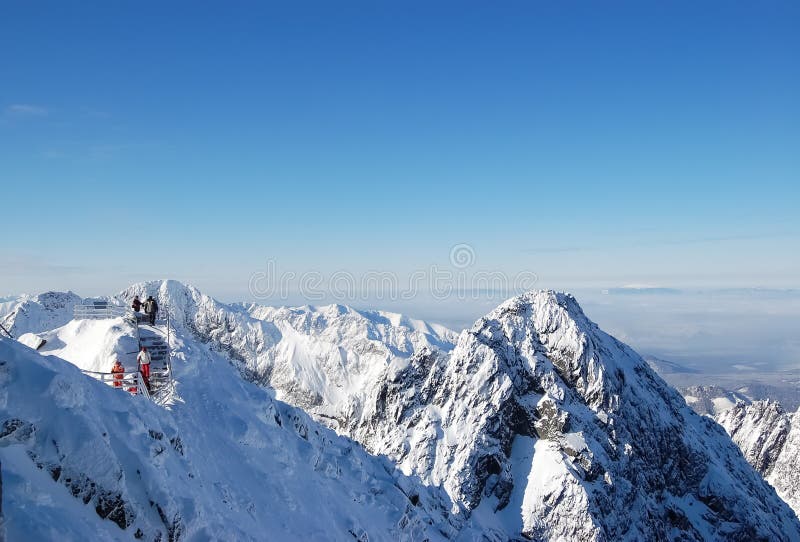 Tourists on the Lomnicky Peak.