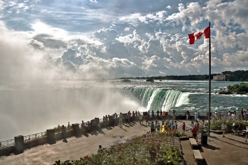 Tourists at Niagara Horseshoe Falls