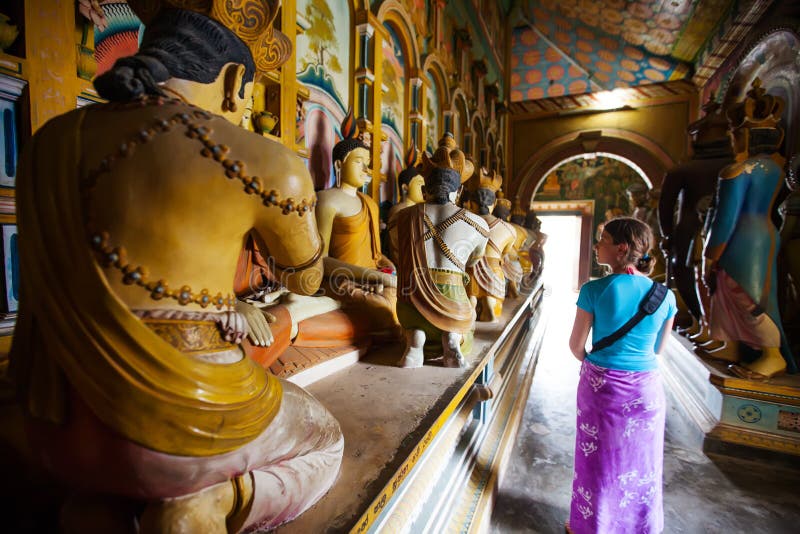 Tourists are visiting at buddist temple