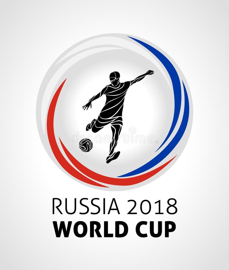 Tournoi 2018, le football, coupe du monde du football du football dans le logo rond de vecteur de la Russie 2018 illustration de vecteur Tournoi 2018, le football, coupe du monde du football du football dans le logo rond de vecteur de la Russie 2018 illustration de vecteur