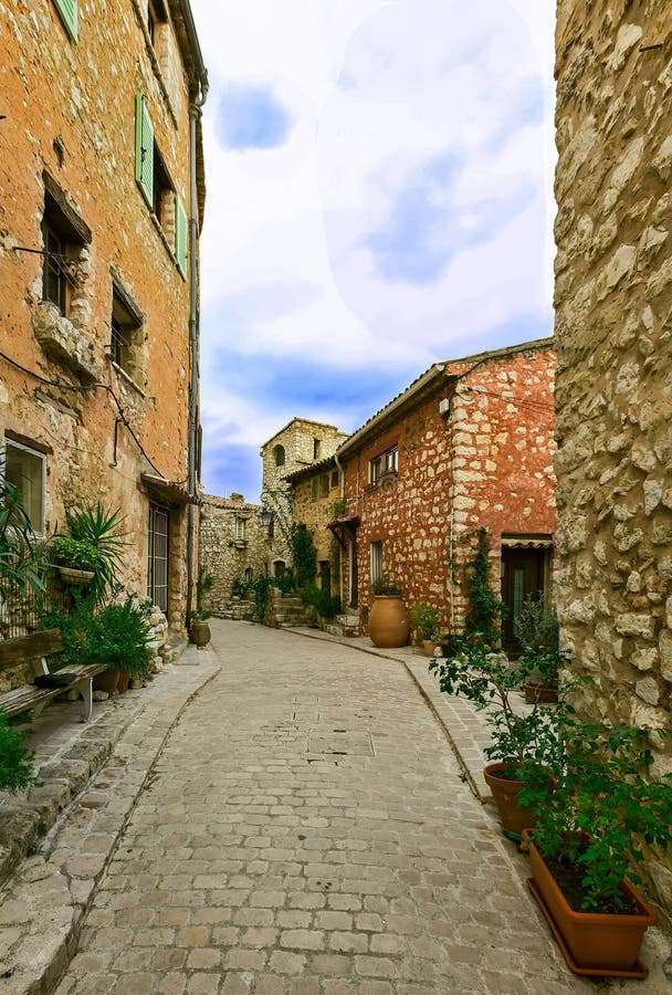Tourrettes-sur-Loup in Frankreich stockbilder Tourrettes-sur-Loup in Frankreich stockbilder