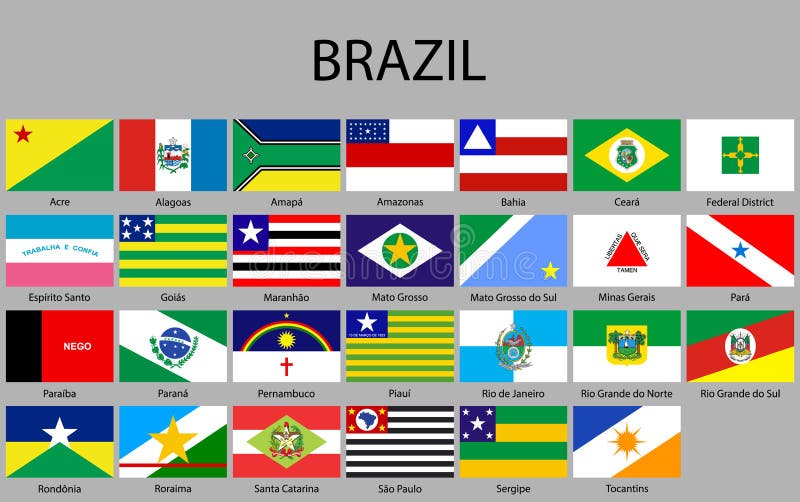 all Flags of states of Brazil. Vector illustraion. all Flags of states of Brazil. Vector illustraion