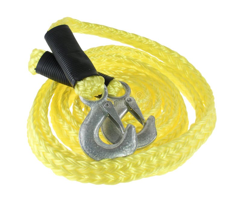 Tow rope with hooks stock image. Image of white, line 14666101