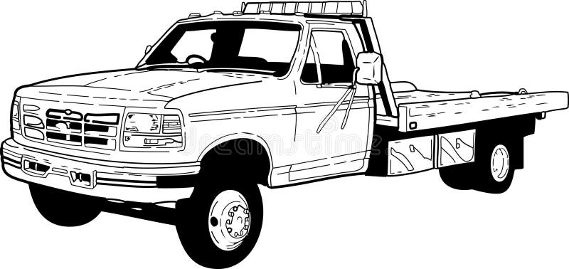 Flatbed Tow Trucks Clipart