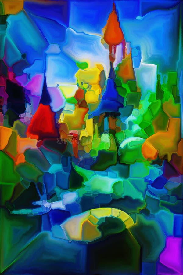 Toward Digital Colored Canvas stock illustration