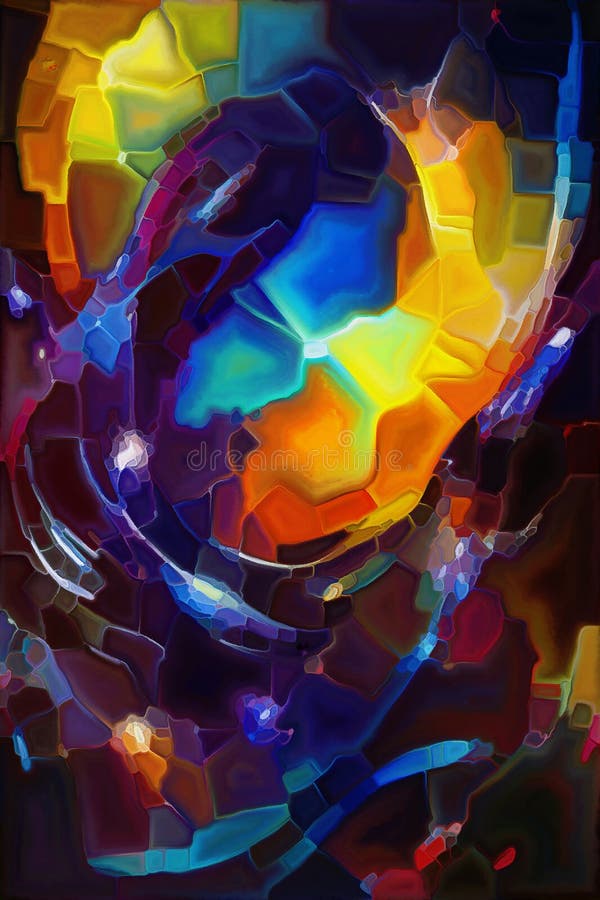 Toward Digital Colored Canvas stock illustration