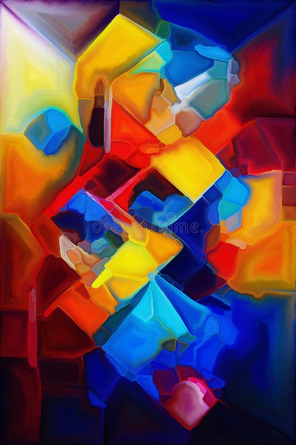 Toward Digital Colored Canvas stock illustration