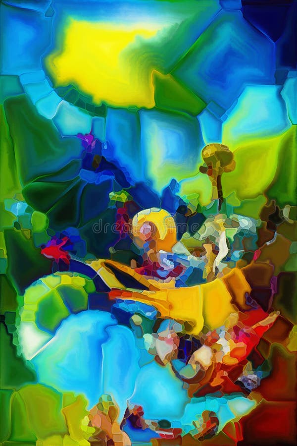 Toward Digital Colored Canvas stock illustration