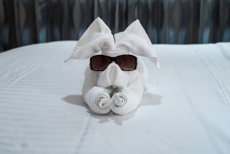 Towel Animal stock photo. Image of cruise, hotel, bathroom 100399610