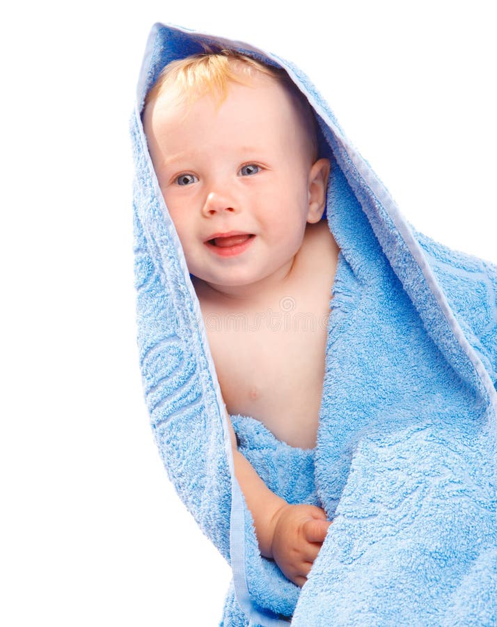 Baby with towels stock photo. Image of green, care, color 10556916