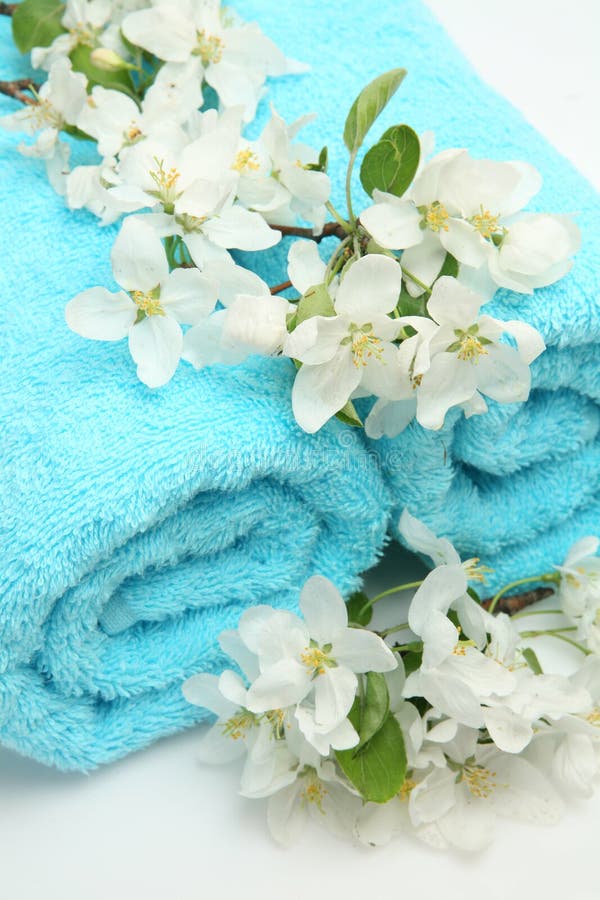 Towel and flowers