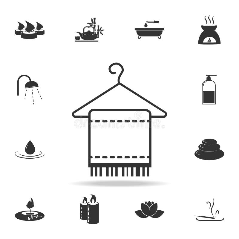 towel hanged icon. Detailed set of SPA icons. Premium quality graphic design. One of the collection icons for websites, web design stock illustration towel hanged icon. Detailed set of SPA icons. Premium quality graphic design. One of the collection icons for websites, web design stock illustration