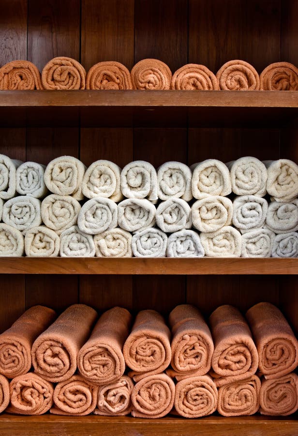 Towel shelf stock photo. Image of bath, hanging, color - 22141054