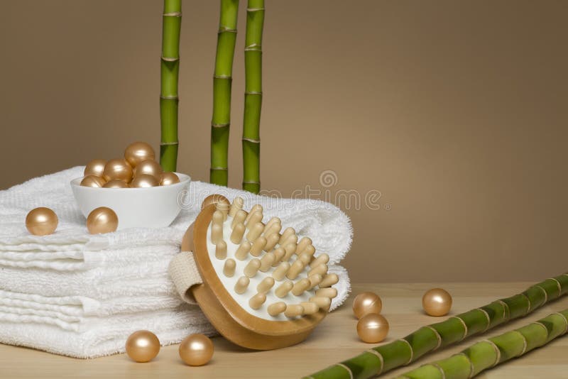 Towel, spa and bamboo