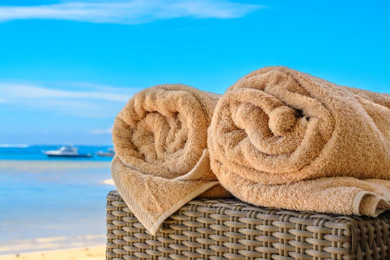 Download Rolled Up Beach Towels stock photo. Image of summer, holiday - 9970660