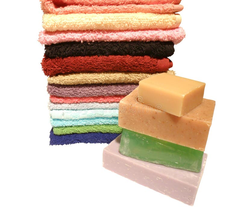 Towels and soap stock image. Image of hygiene, lifestyle 12403961