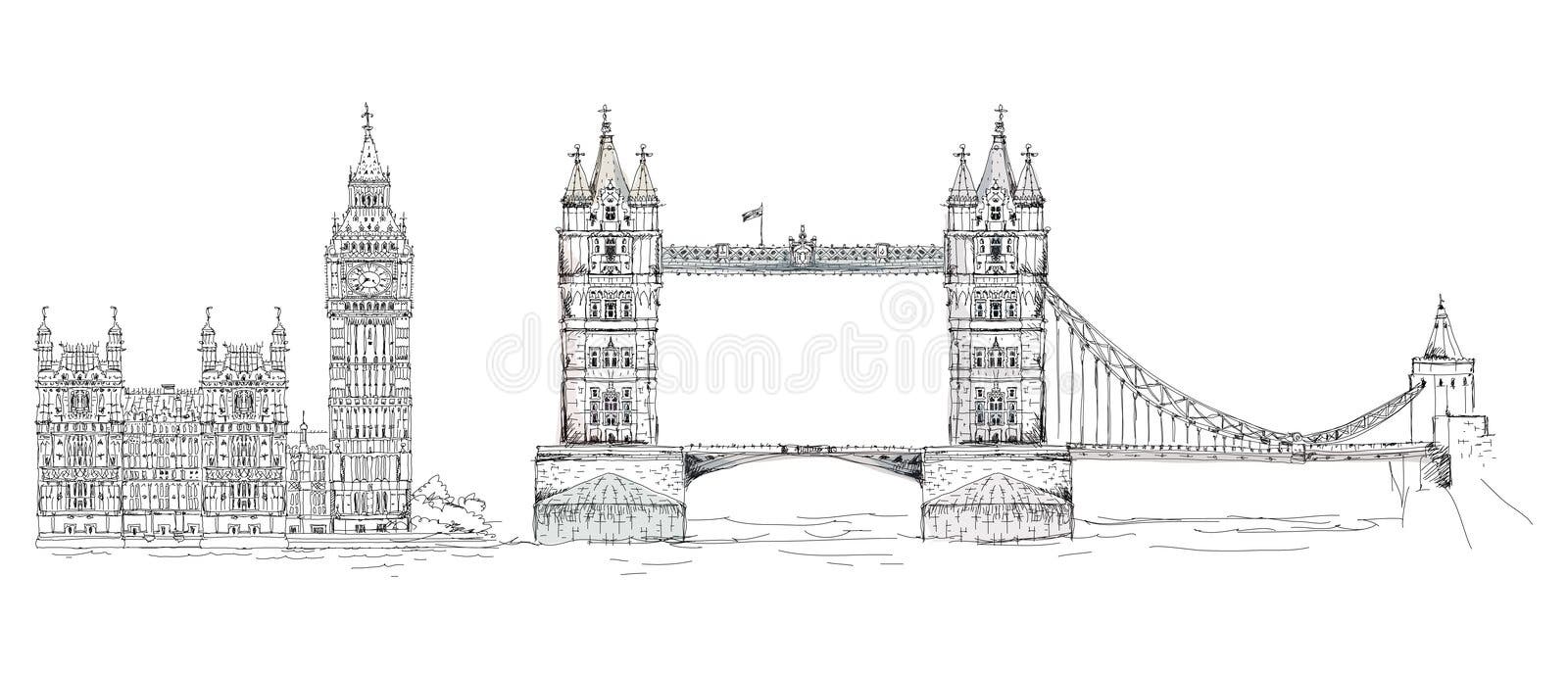 London, Sketch Collection, Buckingham Palace Gate Stock Photo - Image ...