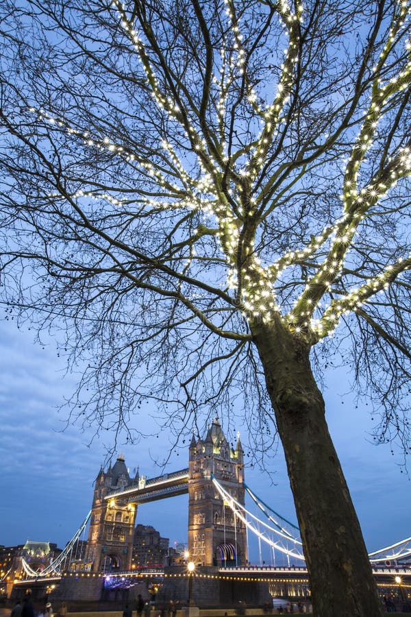 Tower Bridge at Christmas stock photo. Image of destinations 63973792