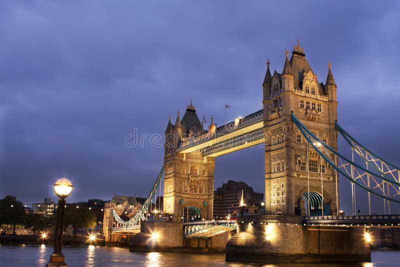 Tower Bridge at night, London, UK